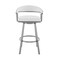 Armen Living Bronson 25" Counter Height Swivel Bar Stool in Silver Finish and White Faux Leather 721535761906 - alternate 8